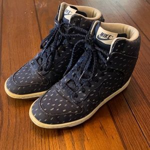 Nike Sky Hi Hidden Wedge Sneakers Navy Blue size 8